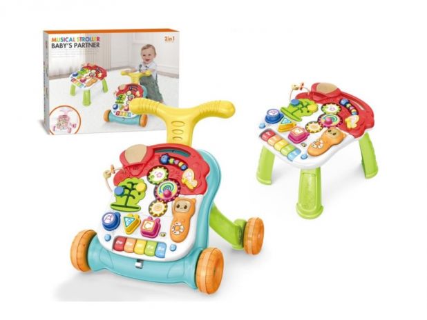 Chodzik Stolik Edukacyjny Muzyczny 2w1 KOLOROWY N6028